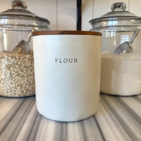 Hearth & Hand Other - NWT Hearth and Hand Stoneware Flour Canister with Wooden Lid